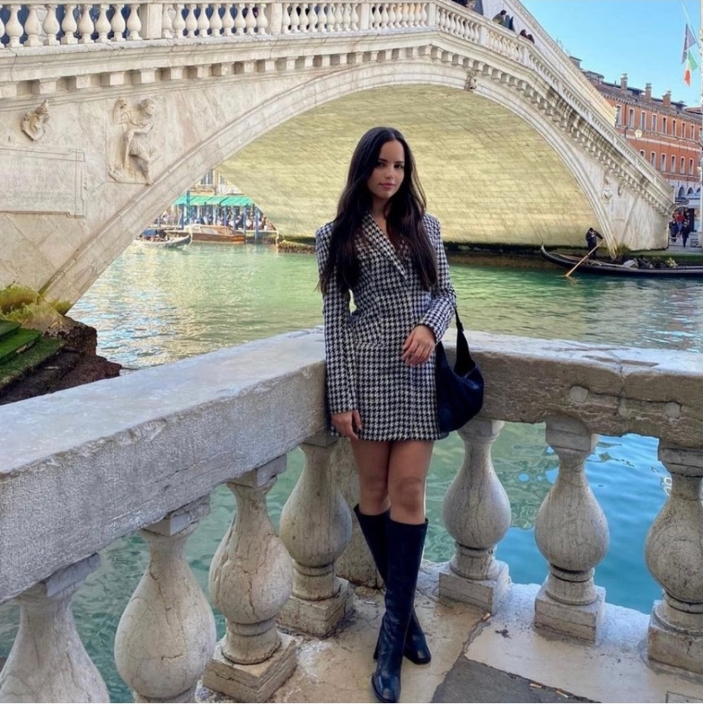 Zara* Houndstooth blazer dress with shoulder pads - Picture 11 of 16